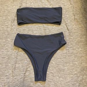 Grey Zaful high-waisted bikini